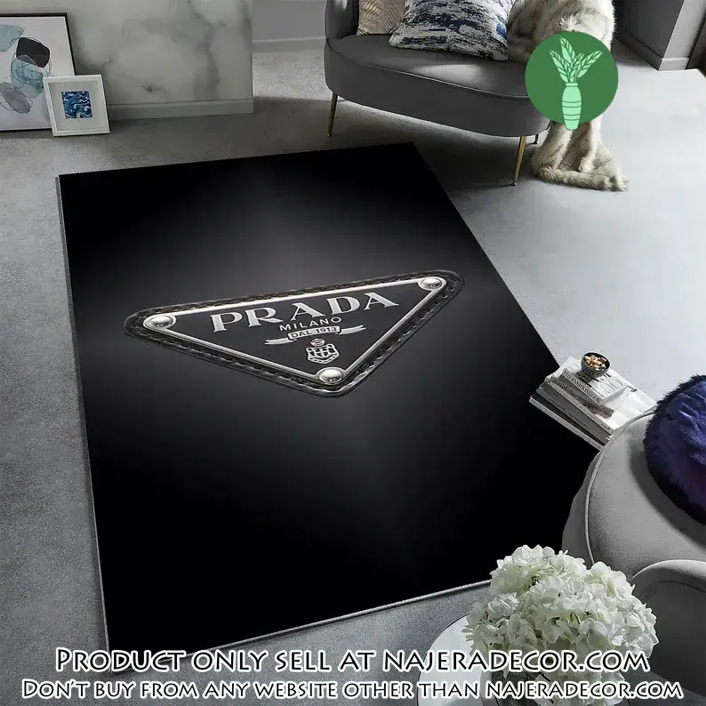 Prada milano black rug carpet home decor luxury brand special gift njr2746035